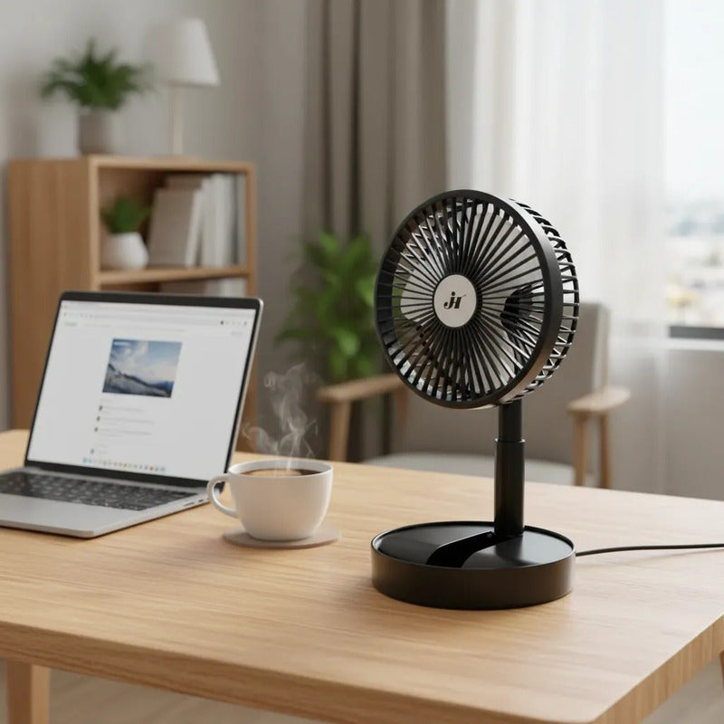 Ventilador De Mesa Escritorio Portatil Usb Silencioso Potent 20 Cm 5w Rosa Plástico 3
