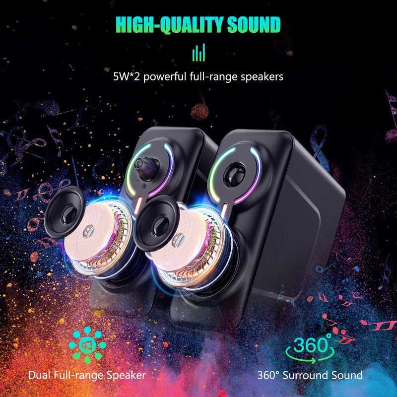 Parlantes 2.1 Aux Pc Con Bajo Portátiles Multimedia Bocinas Negro