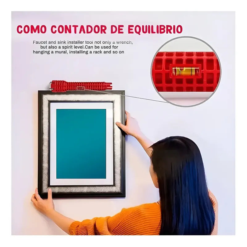 Llave Francesa Ajustable De Abs Para Grifo Y Desagüe Roja Rojo