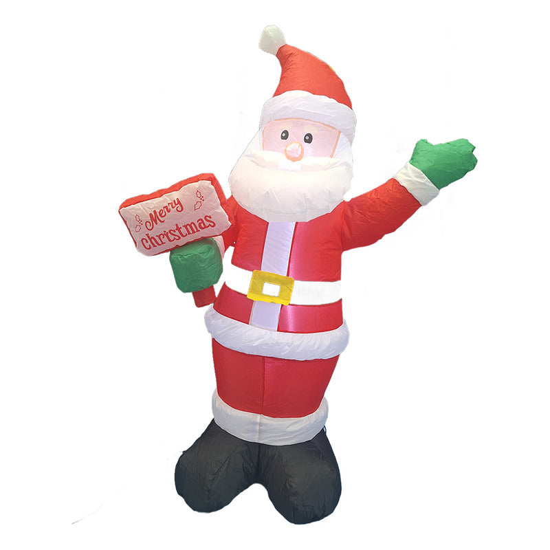 Viejito Pascuero Inflable 1.20 Mts Luz Led Santa Rojo