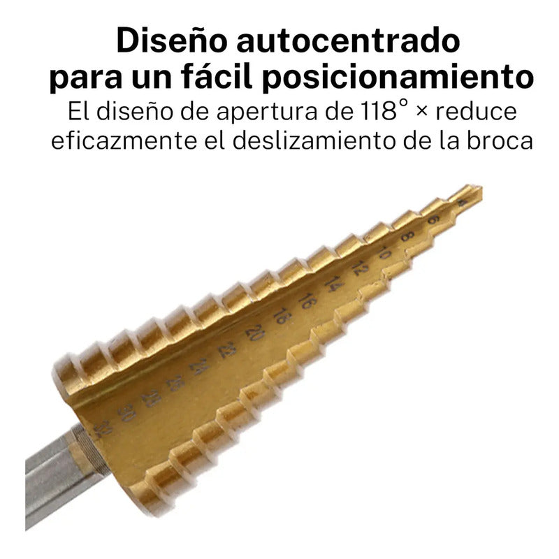 Juego De Brocas Escalonadas Y Dentadas Con Revestimiento