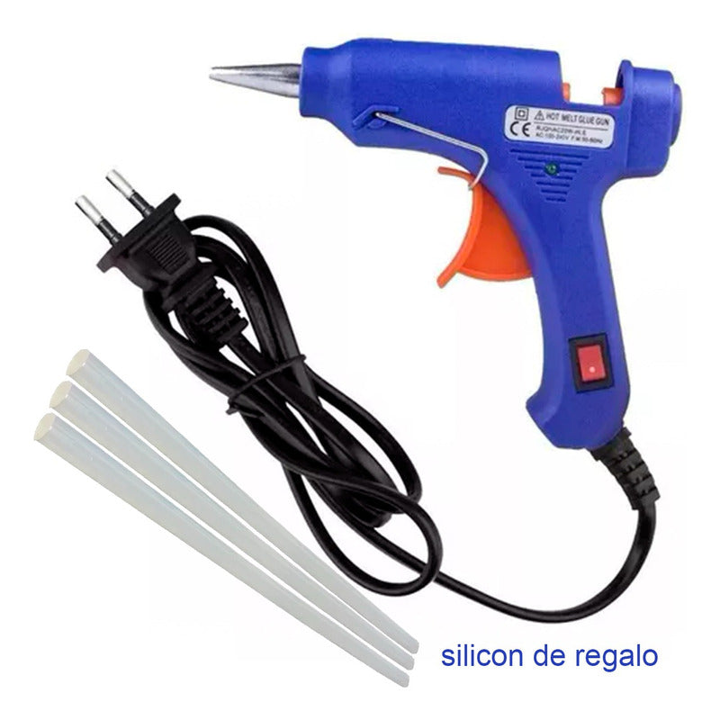 Pistola De Silicon 20w Mas Silicon De Regalo 7mm Base