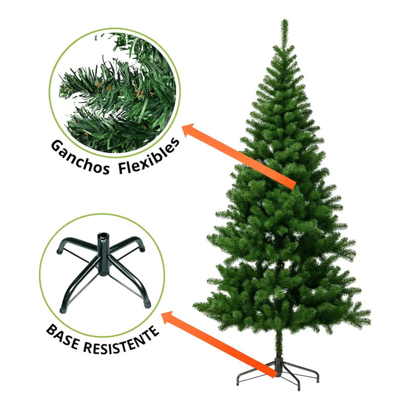 Árbol De Navidad 180cm Con Base Arbol De Pascua Tradicional - Verde
