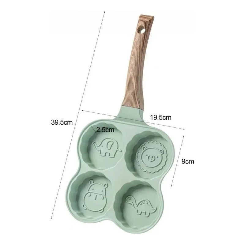 Sartén Para Mini Panqueques Y Huevos 4 Porciones Animalitos