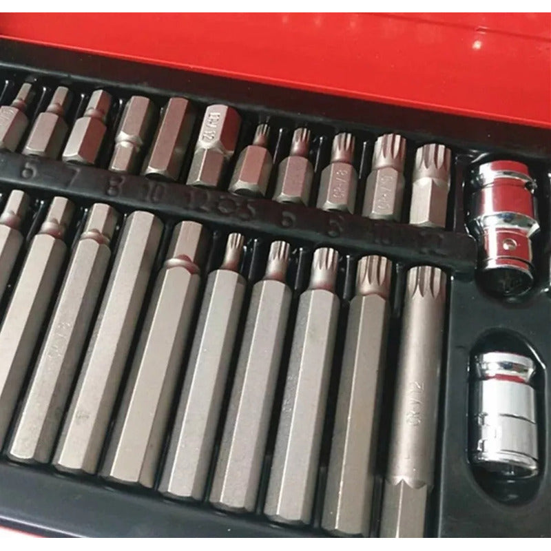 Juego De Dado 40 Piezas Y Puntas Torx T20 A T55 De Allen