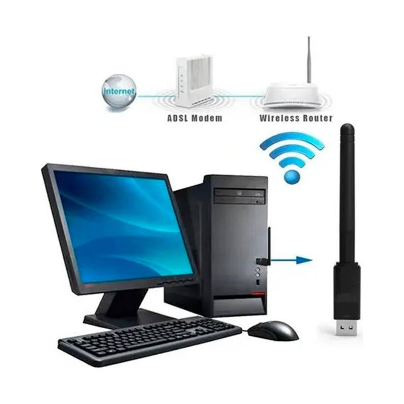 Antena Usb Wifi 2.4g Y 5g 2.0 Wireless Lan Mini Pc Notebook