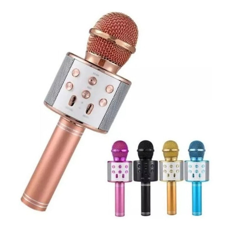 Micrófono Bluetooth Karaoke Negro Ws 858 Portátil Black