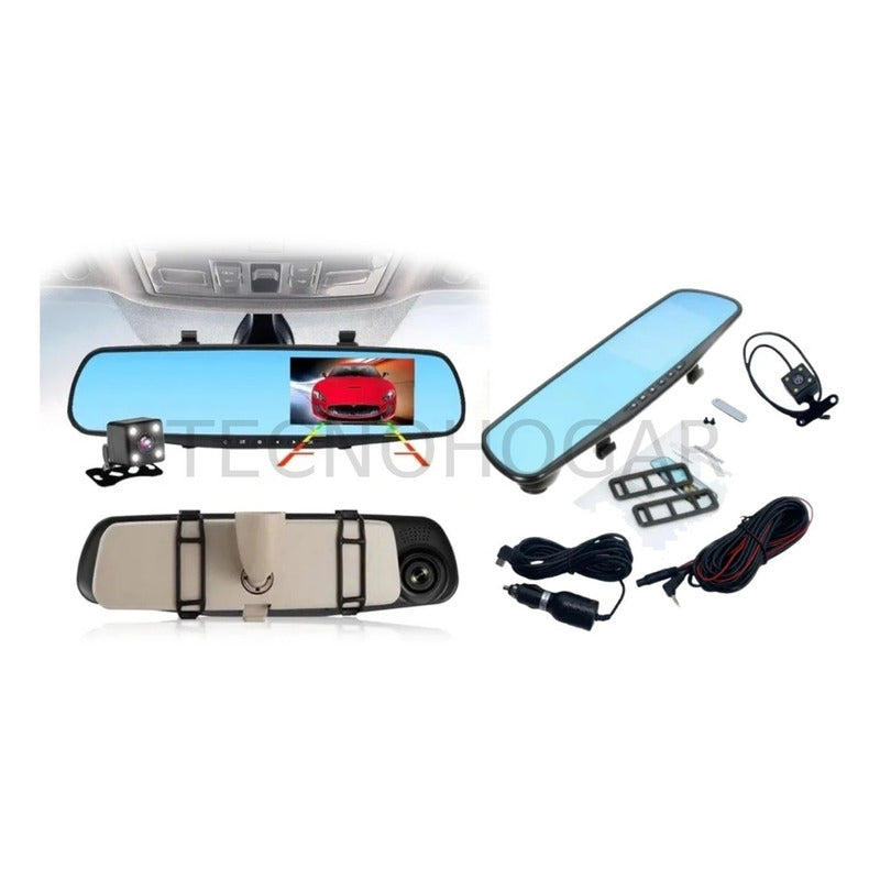 Espejo Retrovisor Con Camara Frontal Y Camara Retroceso Hd