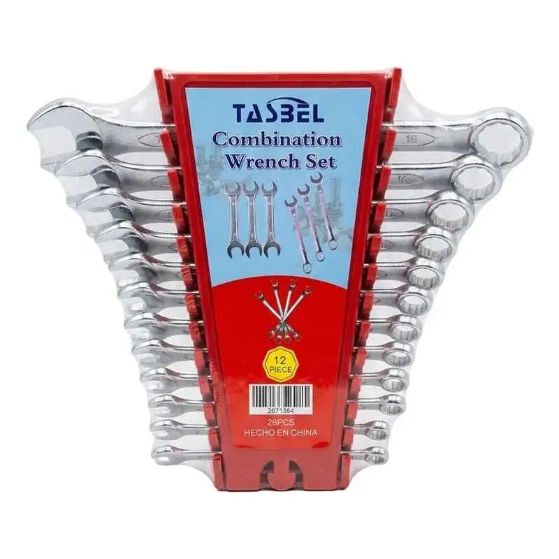 Set 12 Llaves Punta Corona 6 7 8 9 10 11 12 13 14 17 19 24mm Plateado