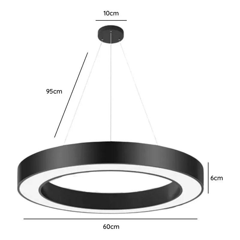 Lámpara Led Colgante Redonda Moderna 60cm 36w Luz Fría