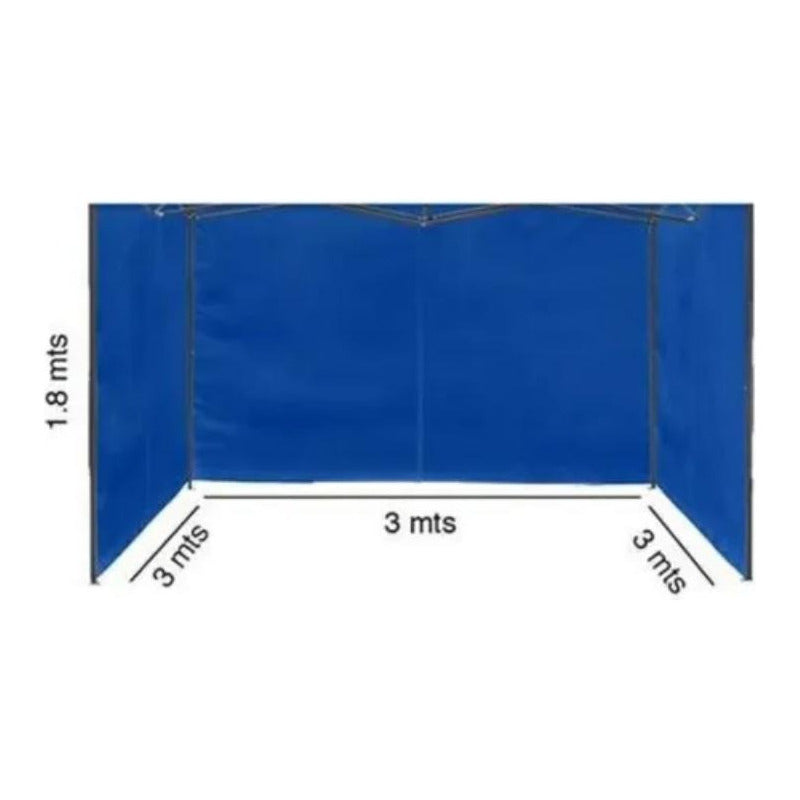 Funda Pared Lateral Para Toldo 3x3 Azul 3 Paredes