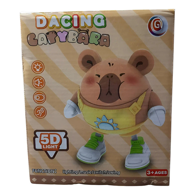 Capibara Bailarin Dacing Juguete 5d Luz Sonido Movimiento Amarillo