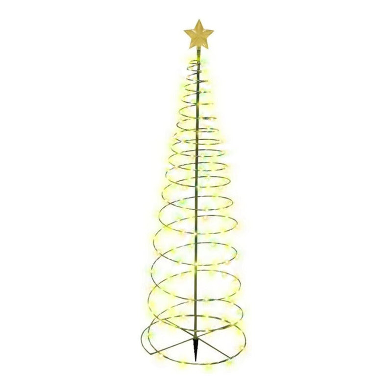 Árbol Navidad Estaca Solar Led Decorativa Con Estrella Amarillo