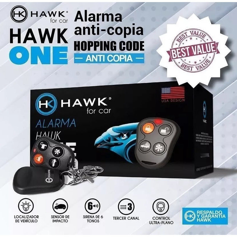 Alarma Auto Hawk Código Variable Alta Calidad