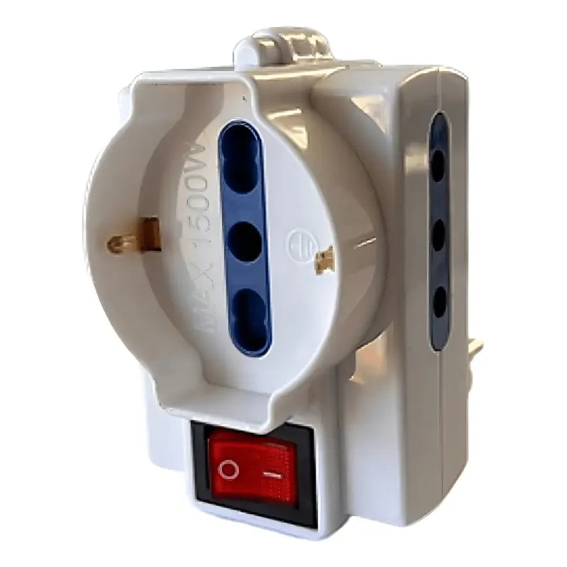 Adaptador Hembra Triple Con Interruptor 250v 10a