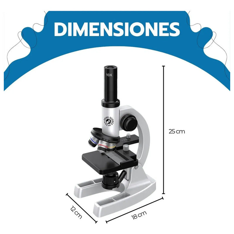 Microscopio Profesional 16000x Con Accesorios Un Lente Blanco