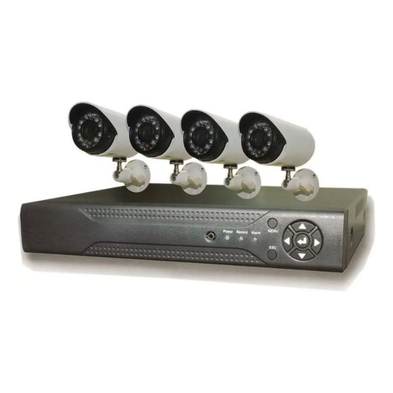 Kit Dvr Wifi + 4 Cámaras De Seguridad Interior Y Exterior