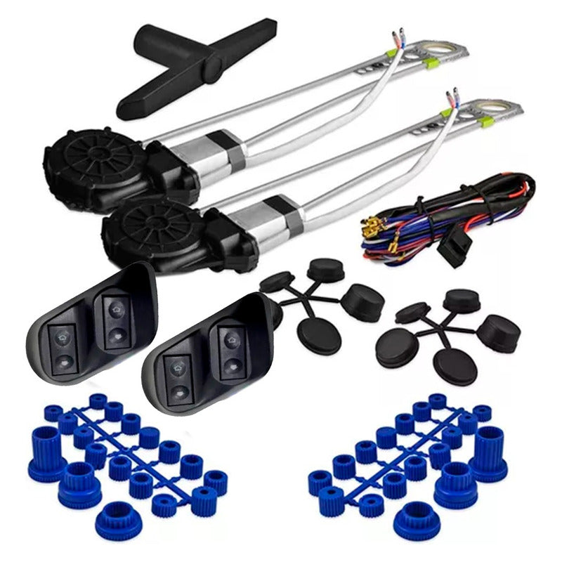 Kit Alza Vidrios Eléctrico Para 2 Puertas