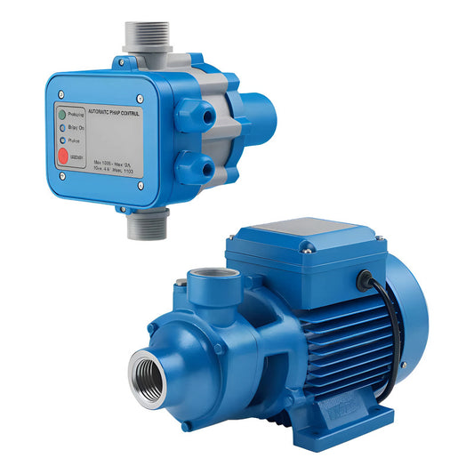 Bomba Agua Periférica 0,5 Hp + Controlador Alta Potencia Azu Azul