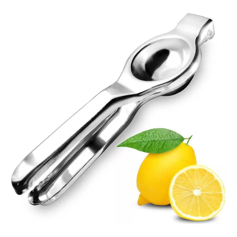 Exprimidor Saca Jugo Manual Metalico Frutas Naranja Plateado