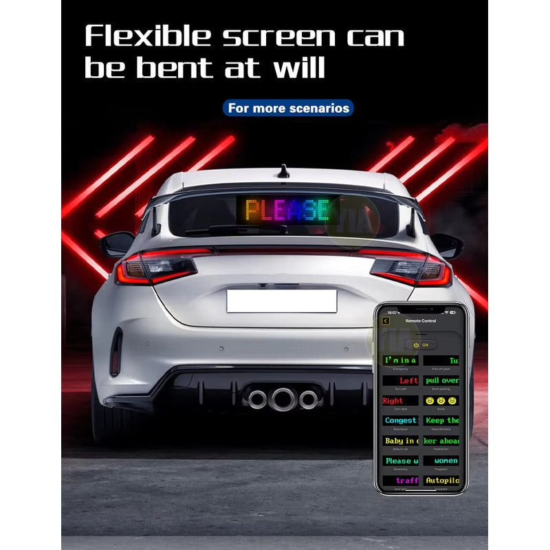 Letrero Led Multicolor Programable Para Automóvil Usb