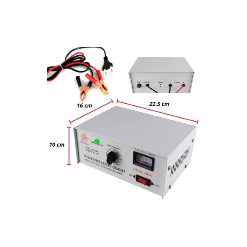 Cargador De Batería Para Automóvil 12 Volts 20 Amperes