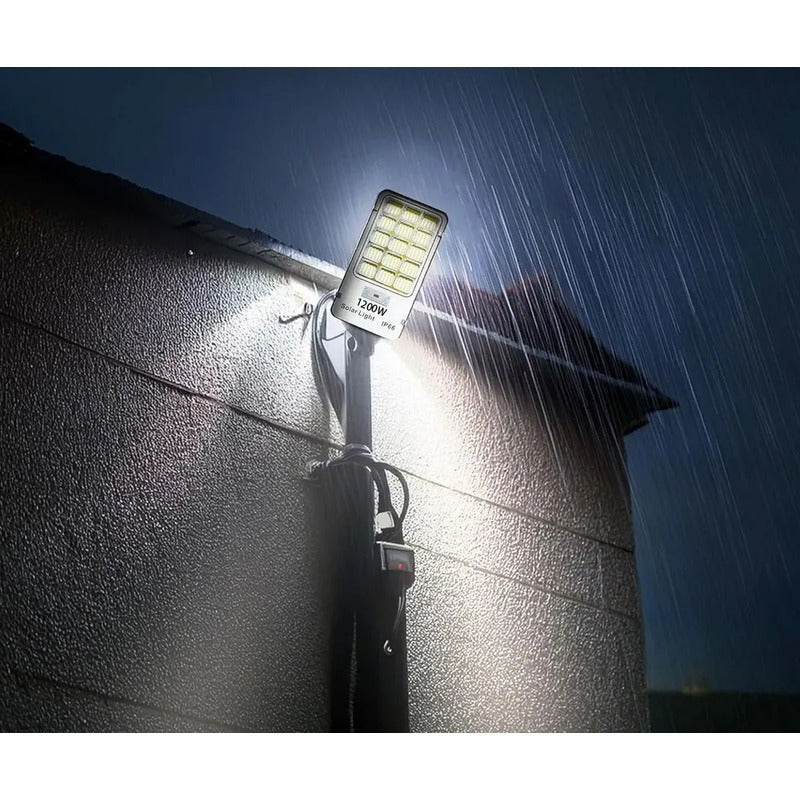 Pack X3 Reflector Luminaria 1200w Foco Solar Para Exterior Negro Frío