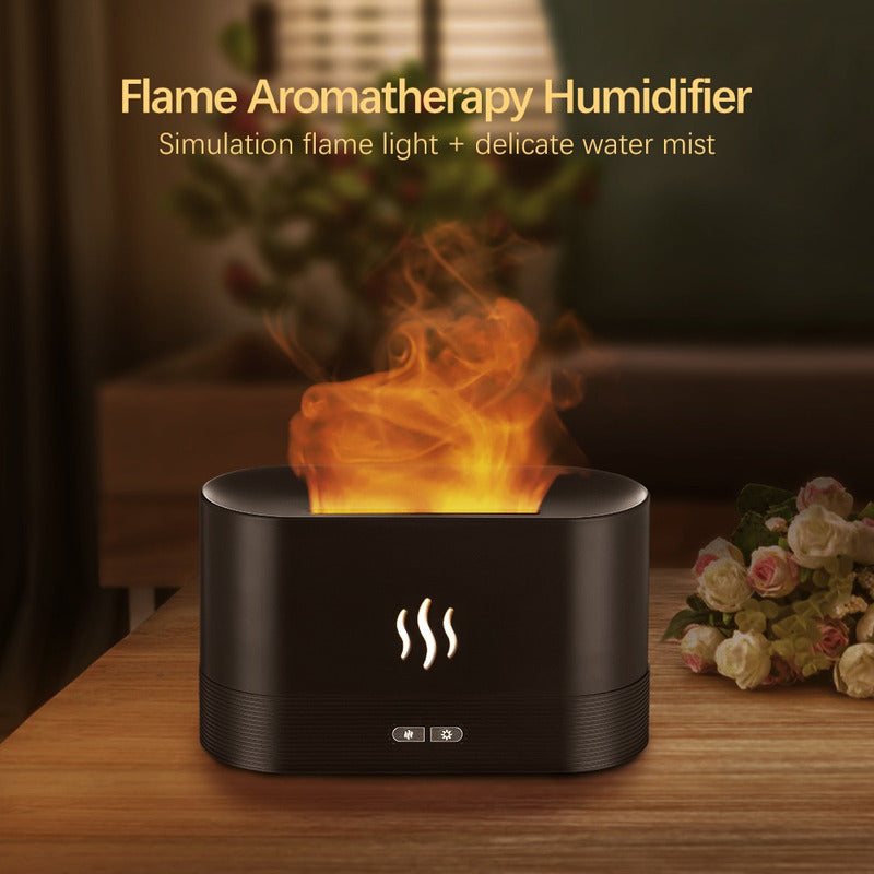 Humidificador Flama Difusor De Aroma Efecto + Esencia