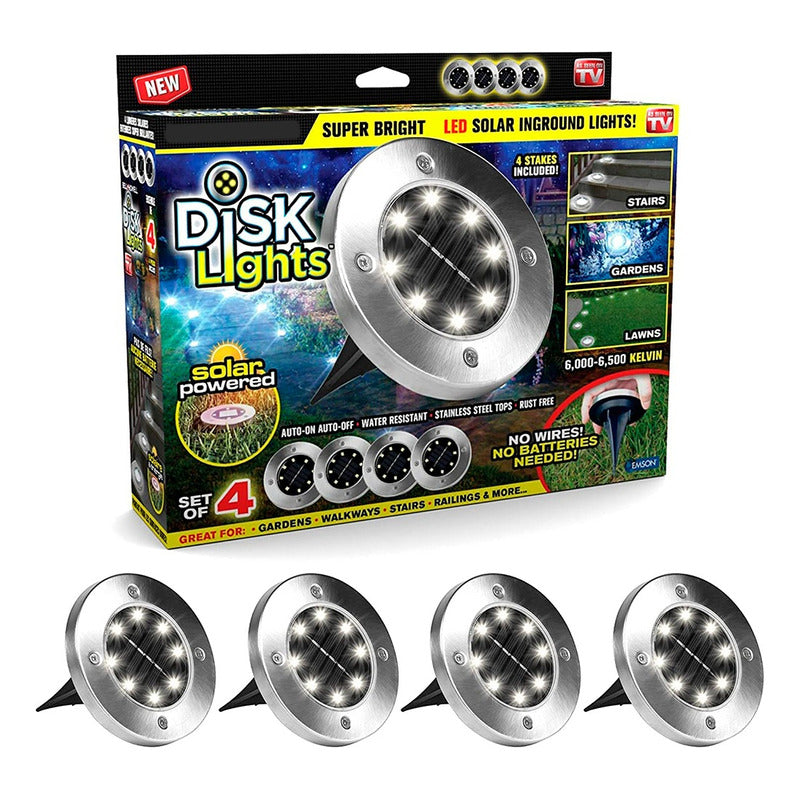 4 Luces Estaca Empotrables Solares Impermeables