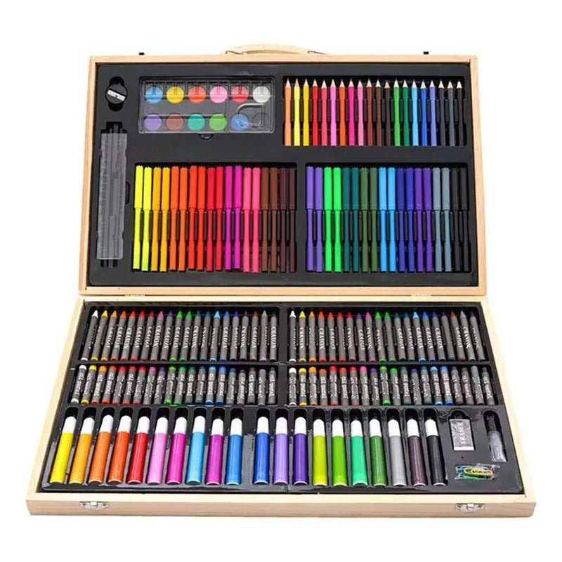 Maleta 208 Piezas Dibujo Infantil Aprendizaje Arte Escolar