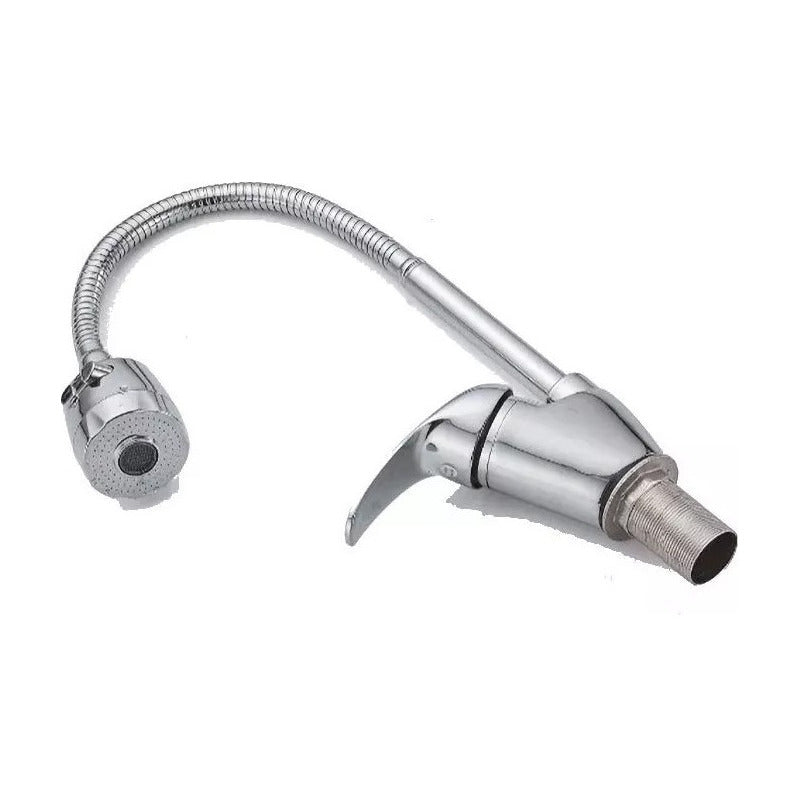 Llave Monomando Lavaplatos Flexible Fría Y Caliente Manguera Plateado