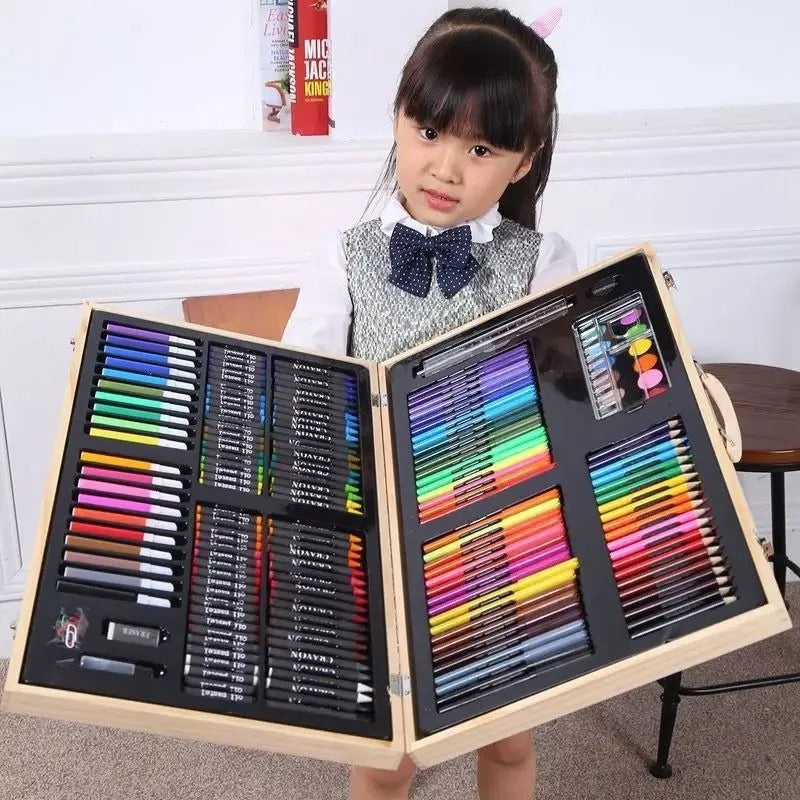 Maleta 208 Piezas Dibujo Infantil Aprendizaje Arte Escolar