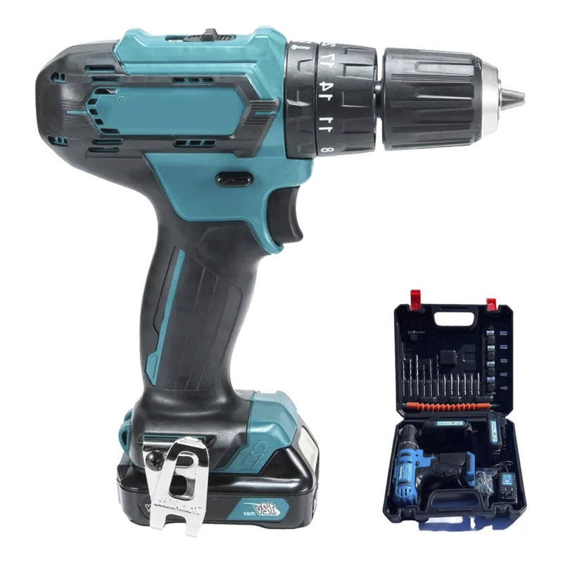 Taladro Atornillador Inalámbrico Con Maletin Azul 50 60 Hz
