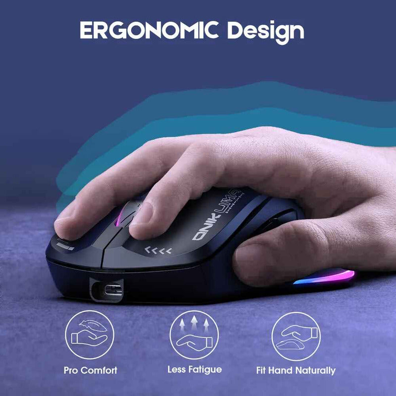 Mouse Ergonómico Gamer Inalámbrico D5 3.0 Usb 3600 Dpi Negro