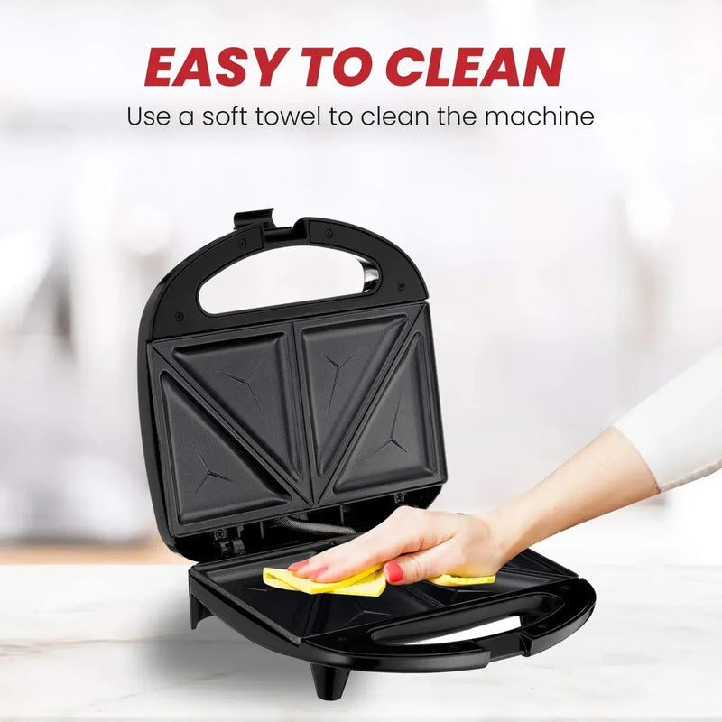 Sandwichera Eléctrica Triangular Doble Tostadora 1200w Negro