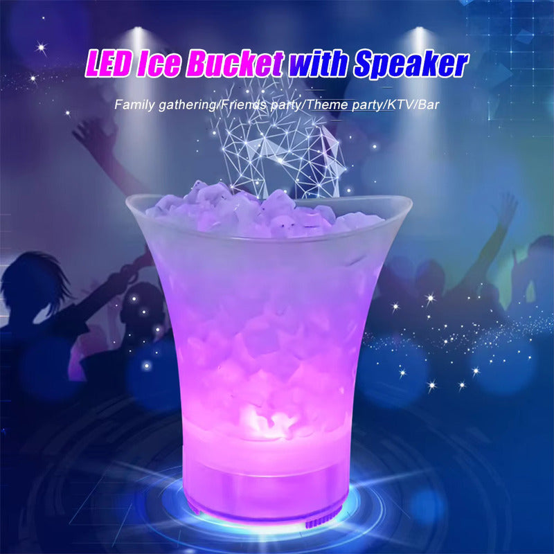 Hielera Con Parlante Bluetooth Y Luces Led Recargable Agua Lisa