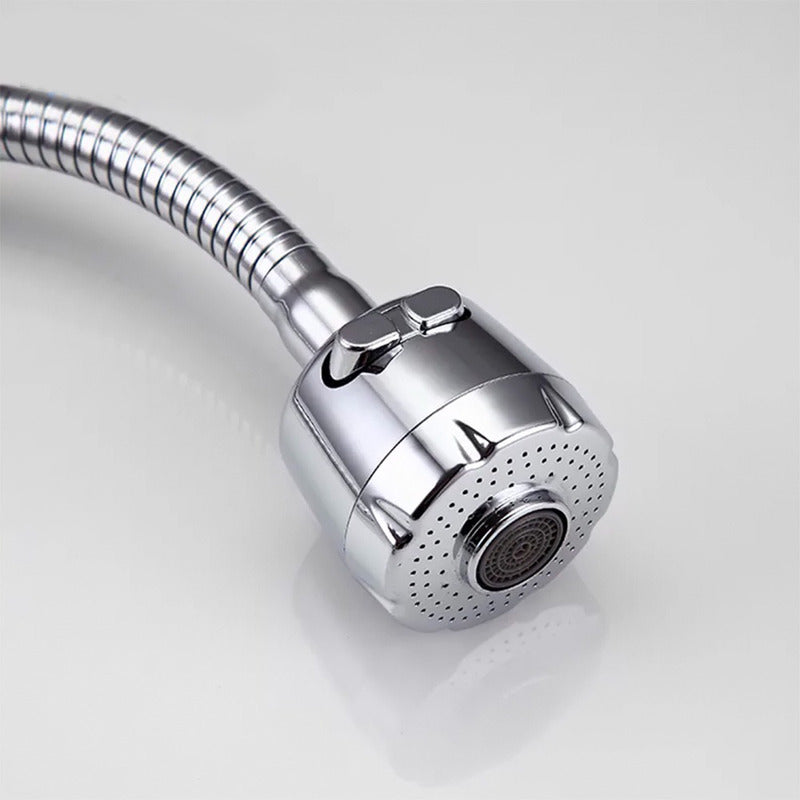 Llave Monomando Lavaplatos Flexible Fría Y Caliente Manguera Plateado