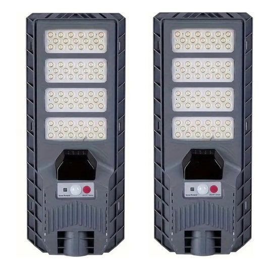 Pack 2 Foco Solar 400w Recargable Ip65 Sensor M. Y Control R Negro Blanco Frío