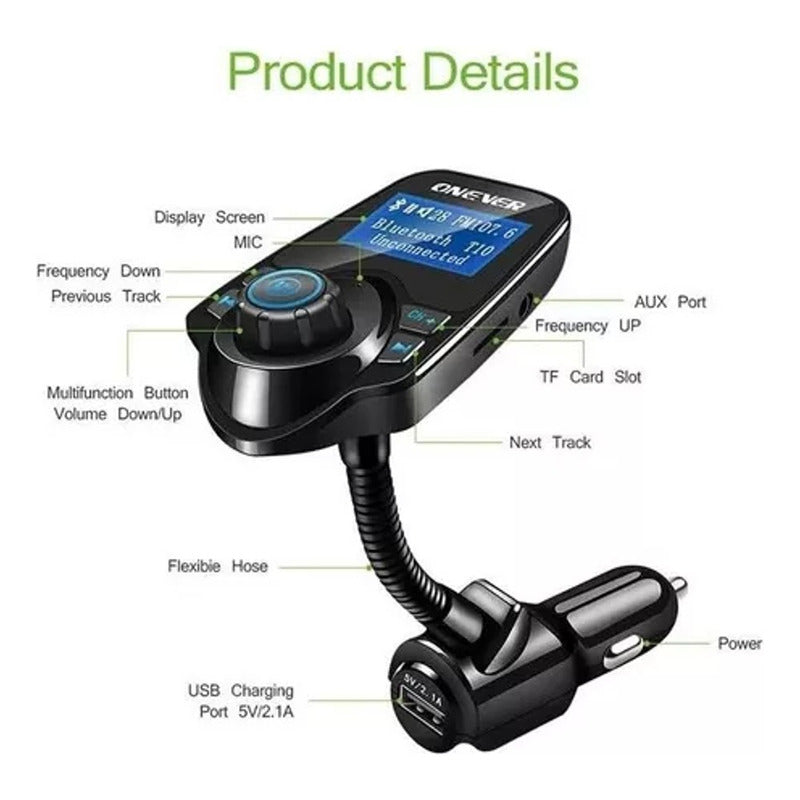 Bluetooth Para Auto Radio Y Usb Cargador Para Autos 12v