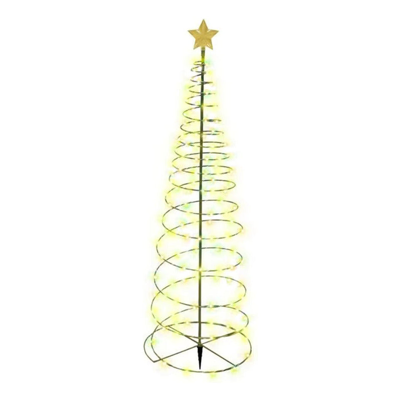 Árbol Navidad Estaca Solar Led Decorativa Con Estrella Amarillo
