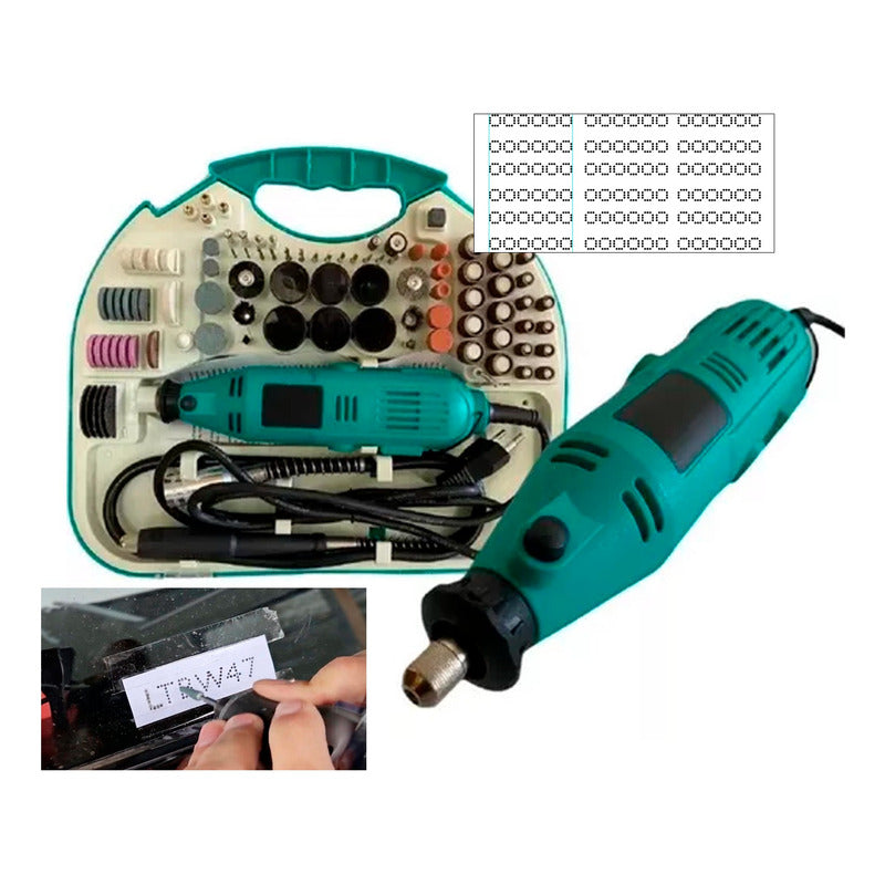 Kit Minitorno Dremel Taladro Con Plantilla Grabado Patente