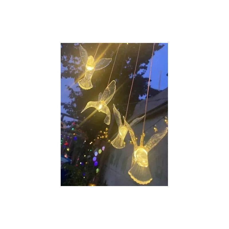 Lampara Jardín Colgante Led Solar Terraza Luz Exterior Blanco