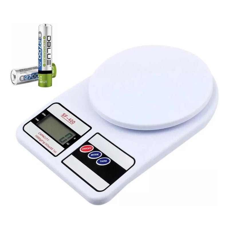 Peso De Cocina Gramera 7kg Baterías Incluidas Envio Gratis Blanco 8 G