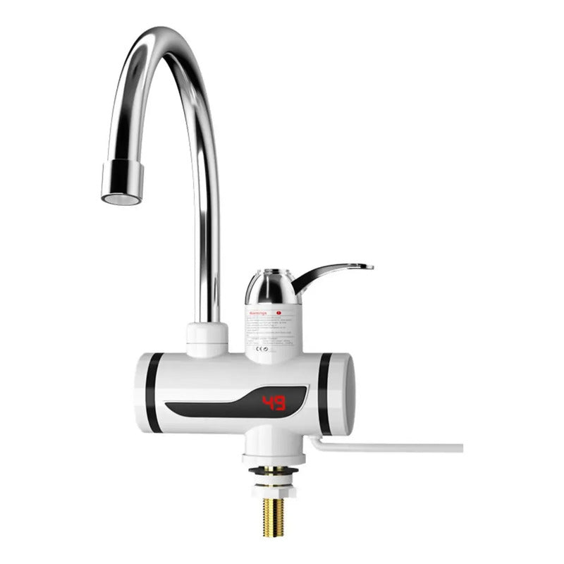 Llave Eléctrica Agua Caliente Grifo Lavadero Cocina Baño Blanco Toma Inferior