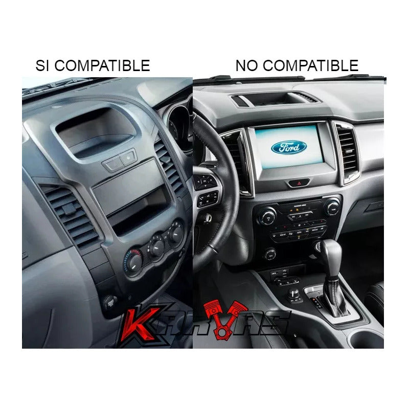 Adaptador Bisel Radio 9pul Radio Ford Ranger 2011-18 Gris Oscuro