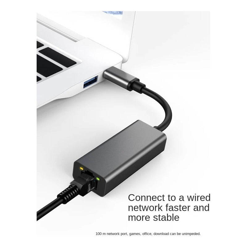 Adaptador Rj45 Para Red Ethernet Lan Usb C 3.1 A 1000mbps