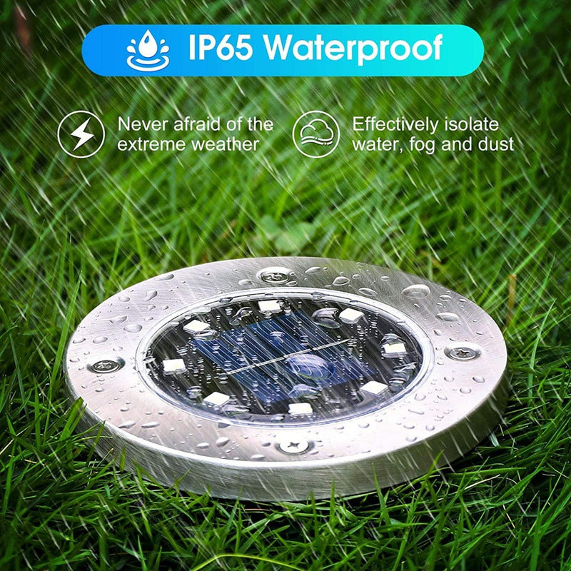 4 Luces Estaca Empotrables Solares Impermeables