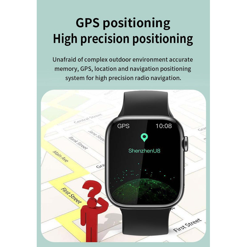 Smartwatch Reloj Inteligente Bluetooth Llamadas 2.1 Deportiv Blanco Milanese Negro