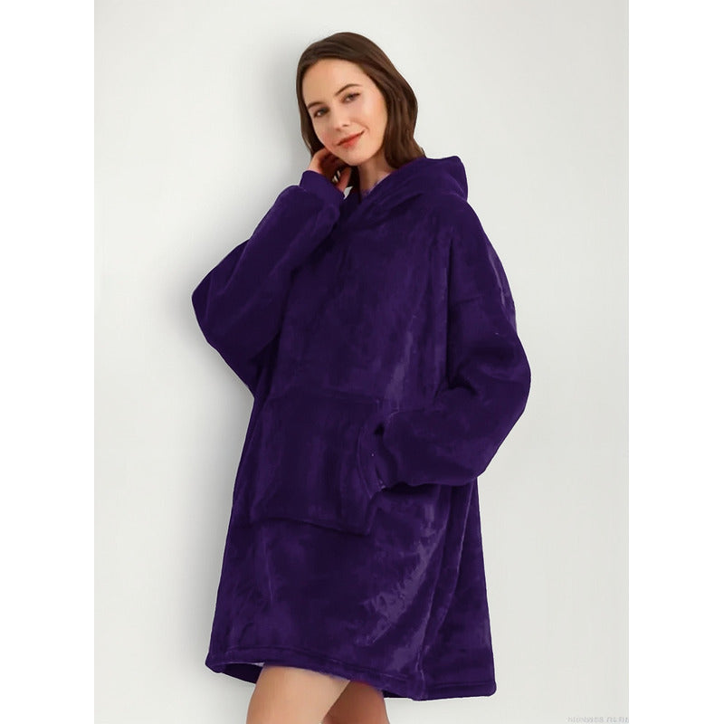 Poncho Chiporro Frazada Sherpa De Felpa Con Capucha Invierno