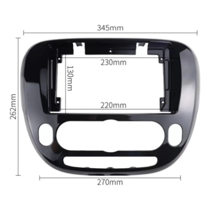 Bisel Adaptador Kia Soul 2014-2018 9 Negro Brillante